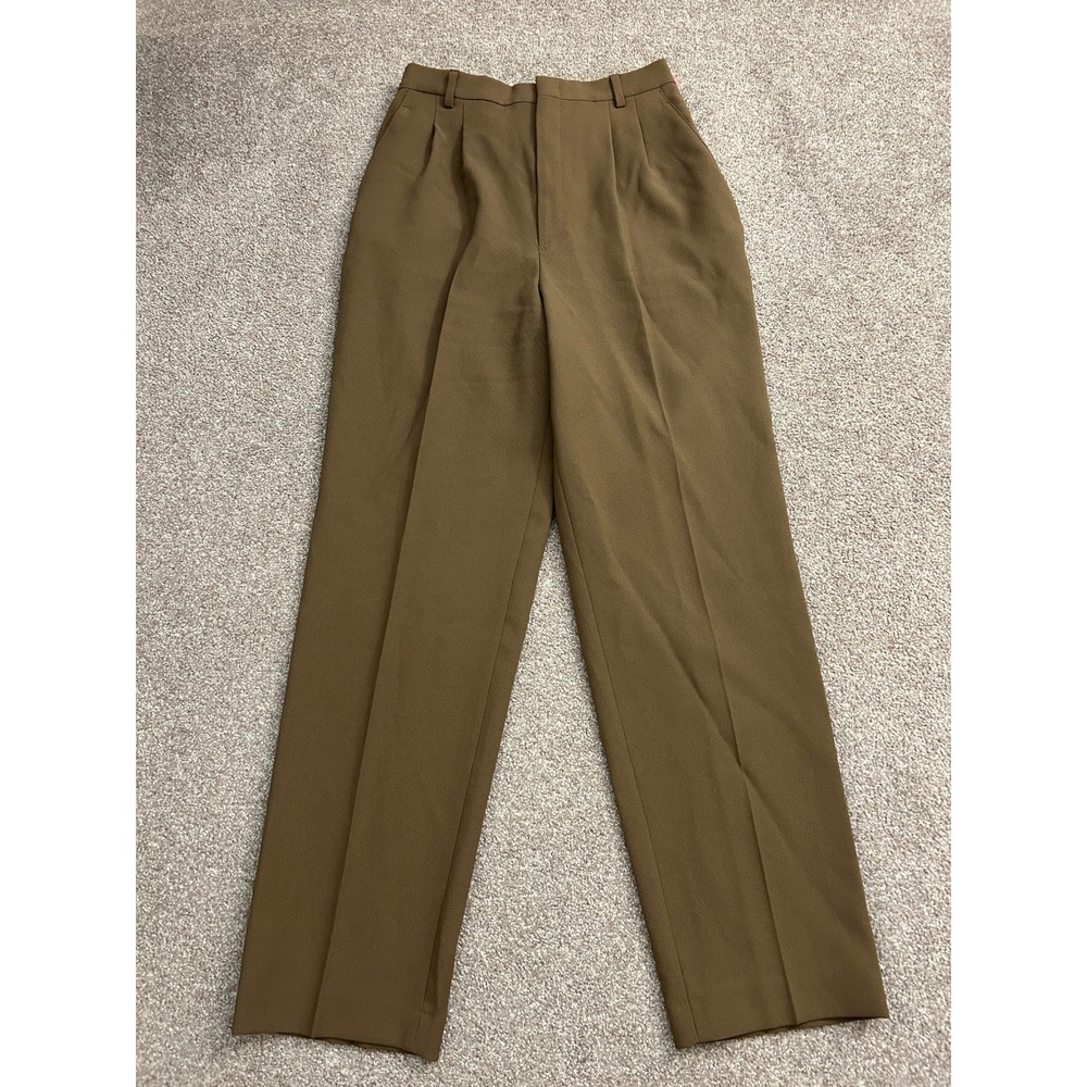 Western Haggar Pleated Dress Pants Womens 12 Brown Excellent High Waisted
